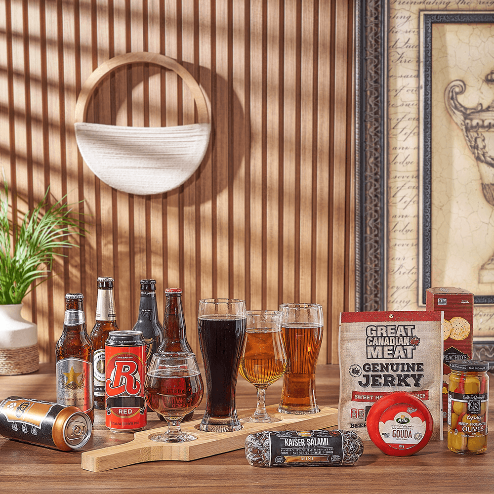 Charcuterie & Beer Flight Gift, beer gift, beer, charcuterie gift, charcuterie, beer flight gift, beer flight, Montreal delivery