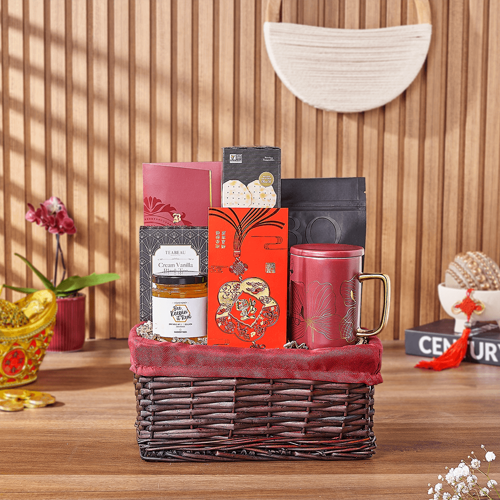 Chinese New Year Tea Time Basket – how the gift is presented
