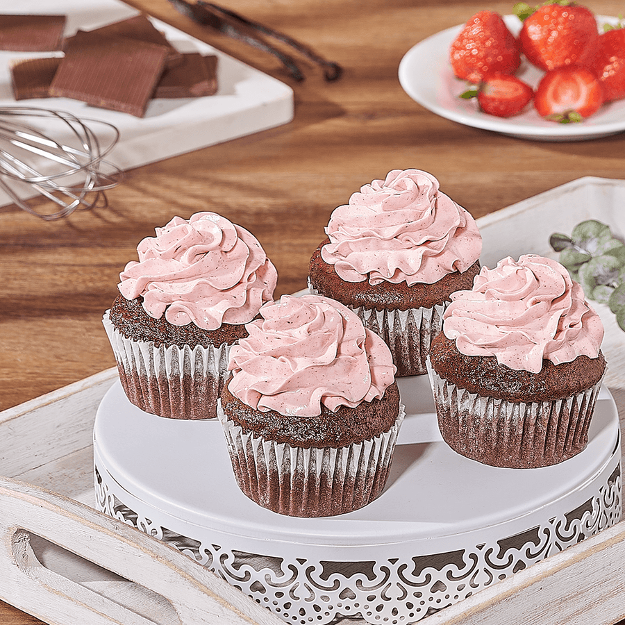 Chocolate & Strawberry Cupcakes, cake gift, cake, dessert gift, dessert, cupcake gift, cupcake