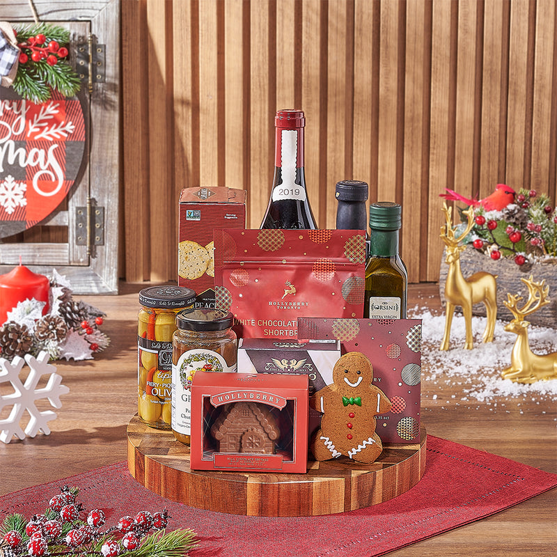 Christmas Chocolate & Wine Gift Board, wine gift, wine, christmas gift, christmas, holiday gift, holiday, Montreal delivery