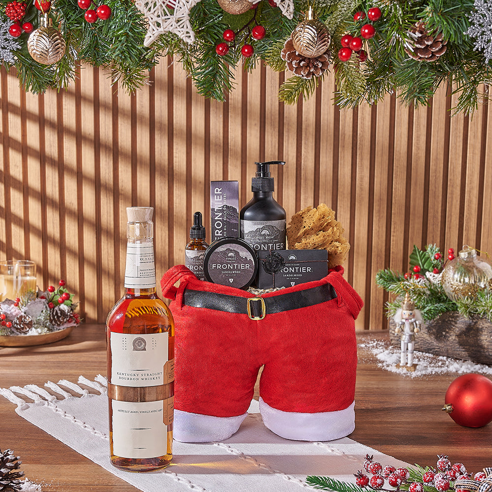 Christmas Liquor &amp; Spa Gift Bag, liquor gift, liquor, spa gift, spa, Christmas gift, Christmas, men's spa gift, men's spa, Montreal delivery