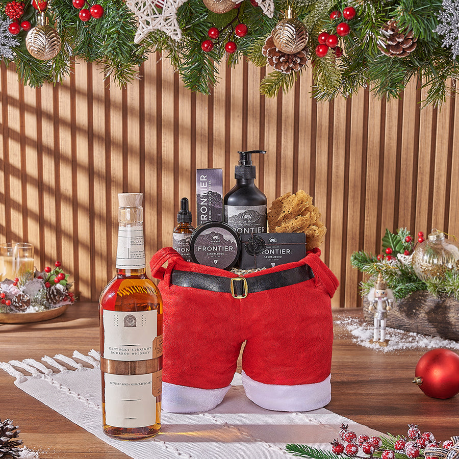 Christmas Liquor & Spa Gift Bag, liquor gift, liquor, spa gift, spa, Christmas gift, Christmas, men's spa gift, men's spa, Montreal delivery