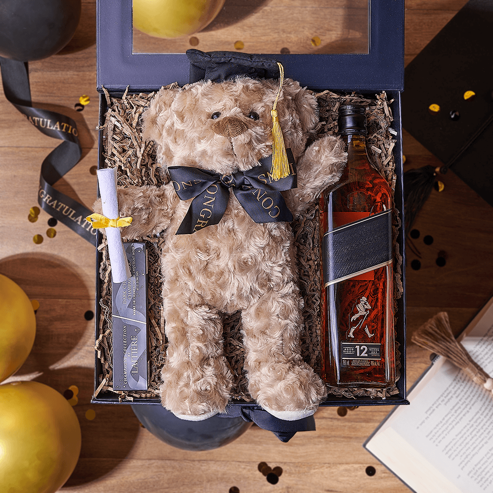 Congratulations Grad Liquor Box, liquor gift, liquor, chocolate gift, chocolate, graduation gift, graduation, Montreal delivery