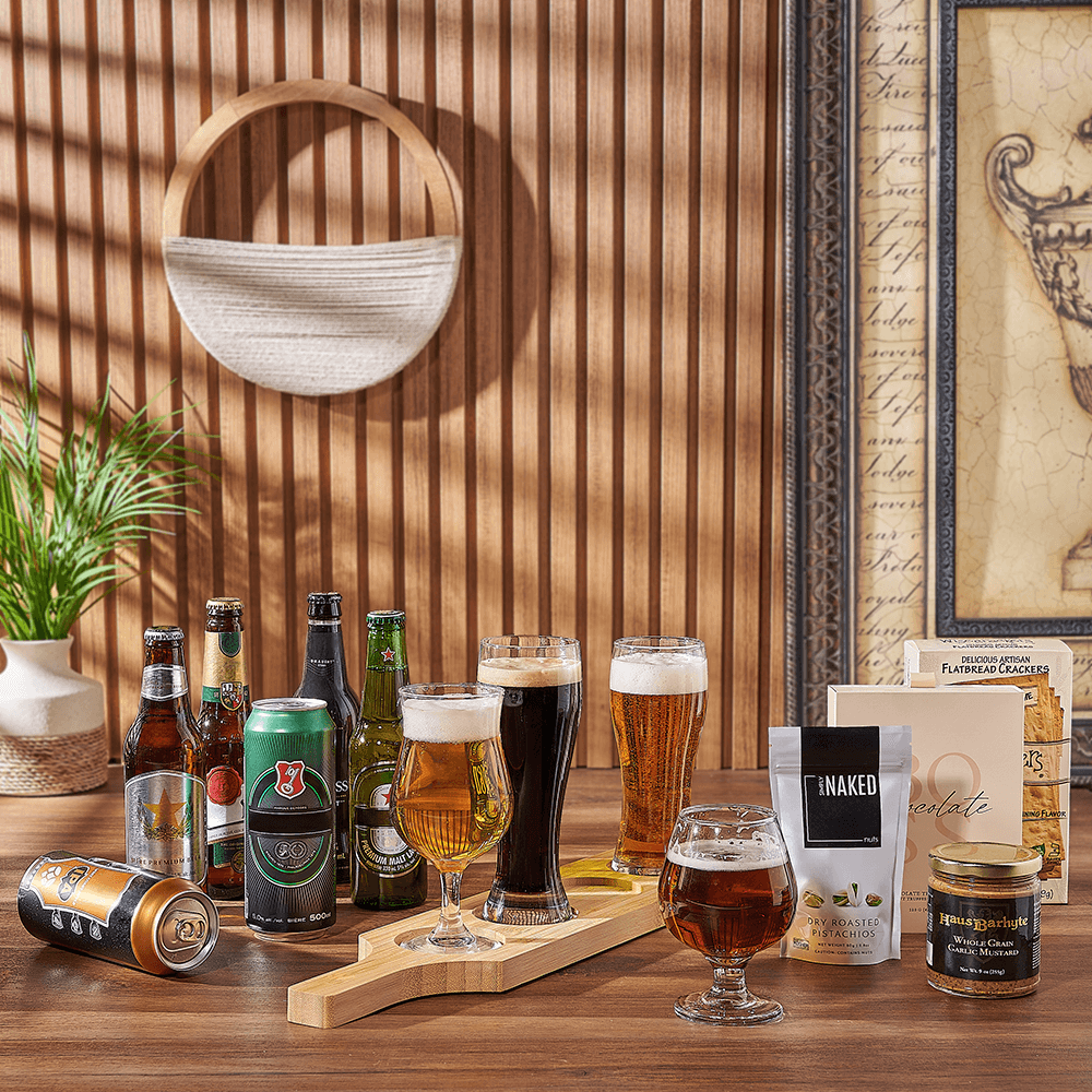 Delicious Beer Flight Gift, beer gift, beer, chocolate gift, chocolate, beer flight board gift, beer flight board, Montreal delivery