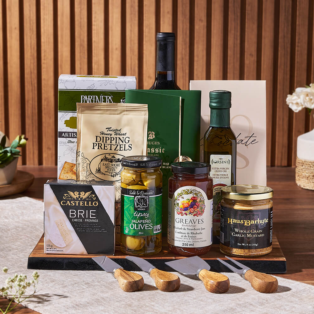 Delicious Gathering Wine &amp; Cheese Gift Set, wine gift, wine, cheese gift, cheese, Montreal delivery