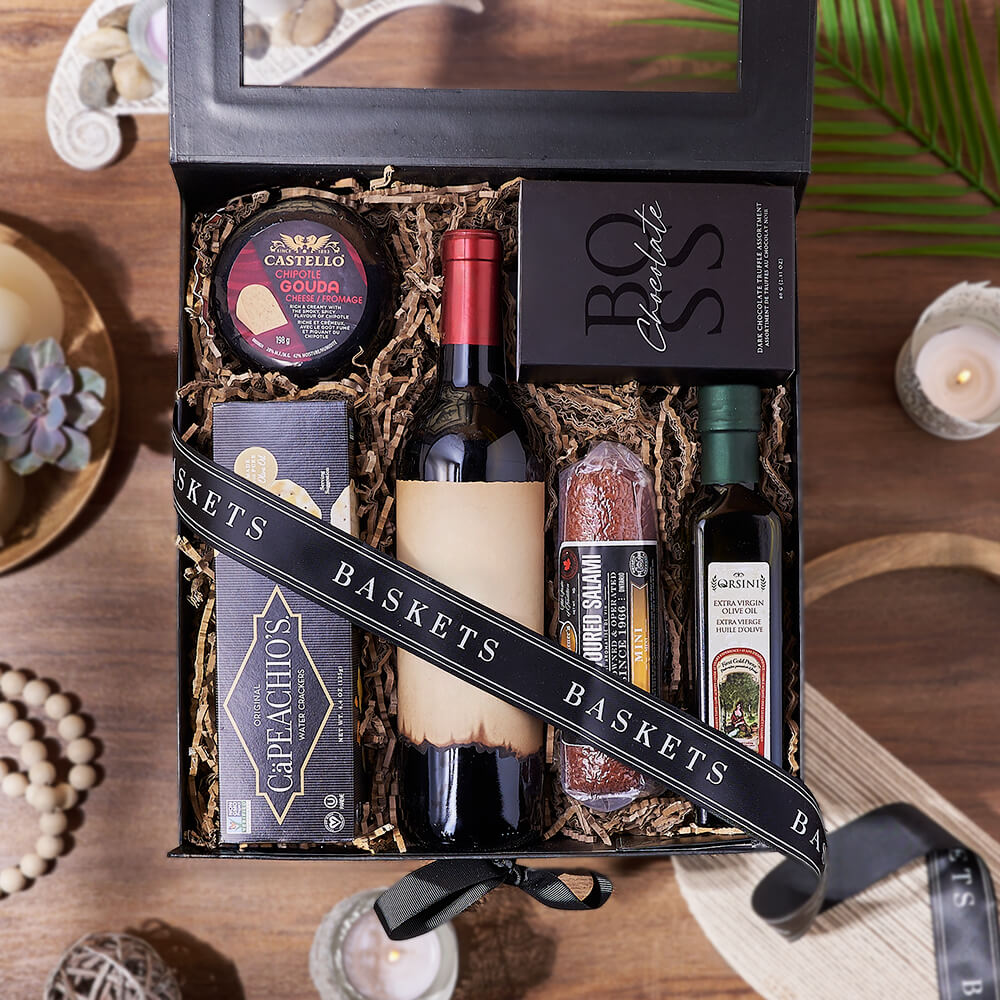 Deluxe Wine &amp; Cheese Crate, wine gift, wine, charcuterie gift, charcuterie, Montreal delivery