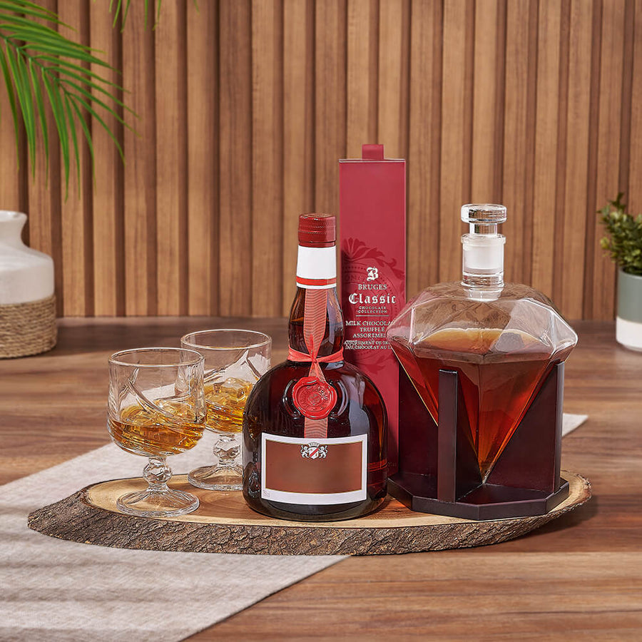 Diamond in the Rough Spirits Gift Set, liquor gift, liquor, decanter gift, decanter, Montreal delivery