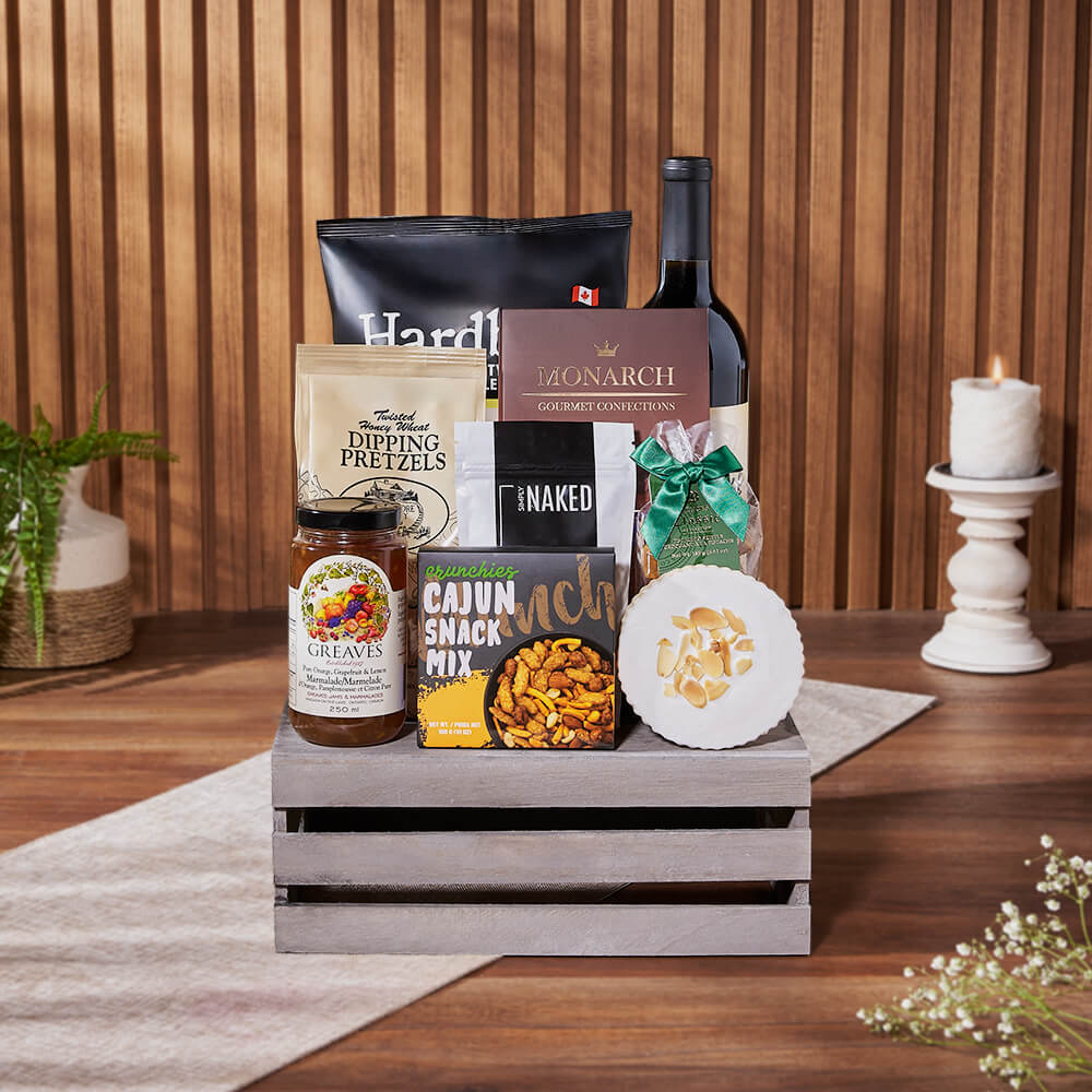 Divine Snack &amp; Wine Gift Set, wine gift, wine, snack gift, snack, Montreal delivery