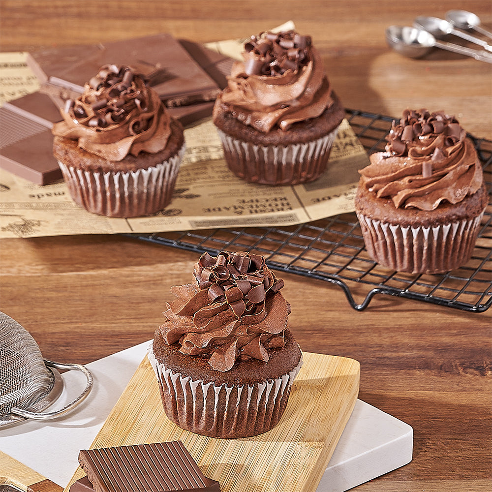 Double Chocolate Cupcakes Set of 4 – how the gift is presented