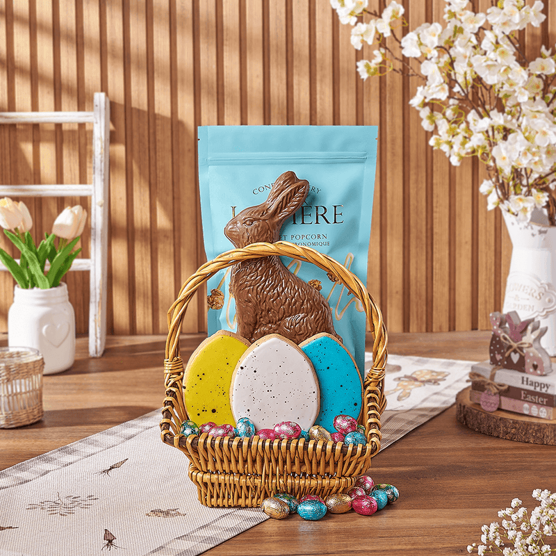 Easter Chocolate Gift Basket, easter gift, easter, cookie gift, cookie, chocolate gift, chocolate, Montreal delivery