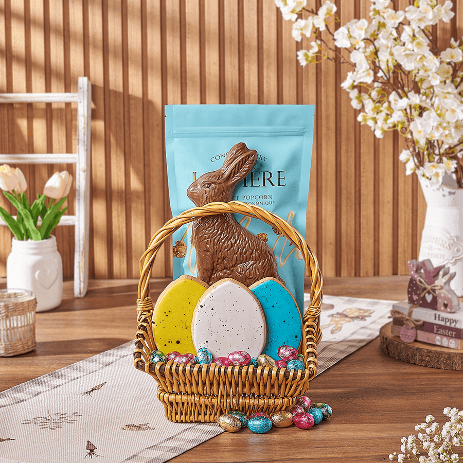 Easter Chocolate Gift Basket, easter gift, easter, cookie gift, cookie, chocolate gift, chocolate, Montreal delivery