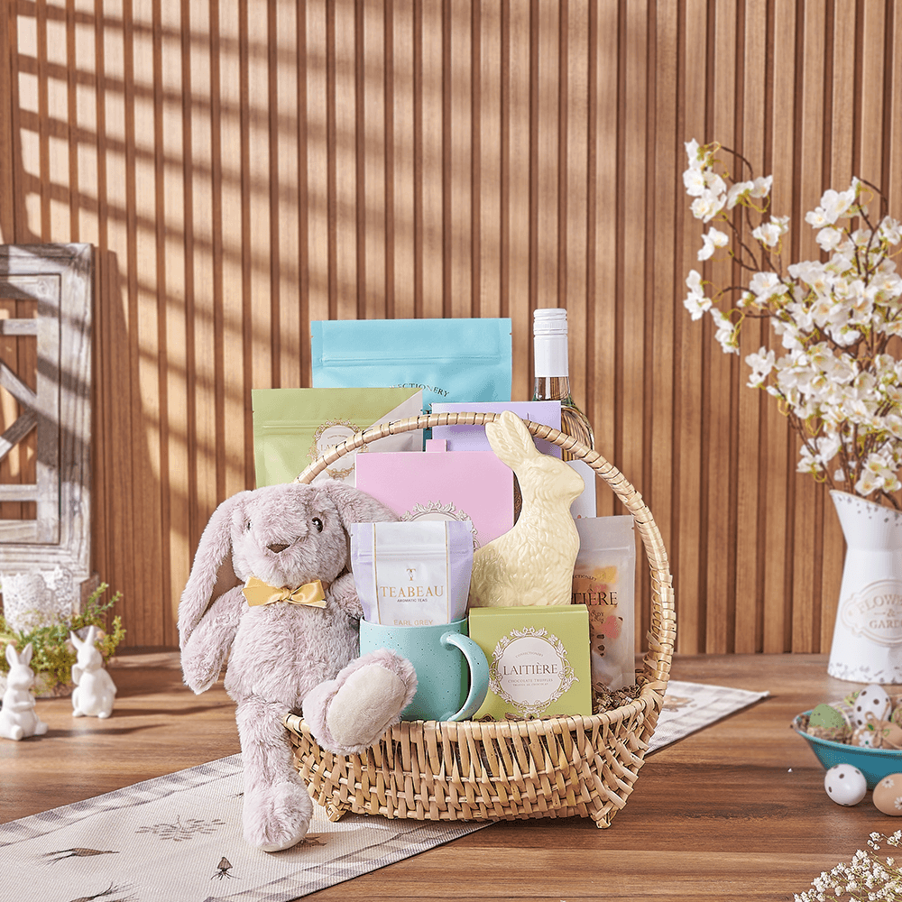 Easter Feast & Wine Gift, wine gift, wine, easter gift, easter, chocolate gift, chocolate, tea gift, tea, Montreal delivery