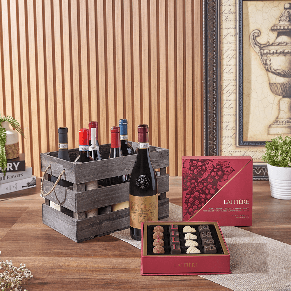 Exceptional Wine Gift Crate - Vintage Premium Wines from Montreal Baskets - Wine Gift Basket - Montreal Delivery