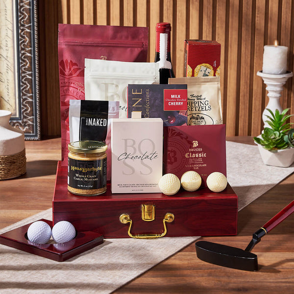 Executive Golf Wine & Snack Gift Set – Wine gift baskets
