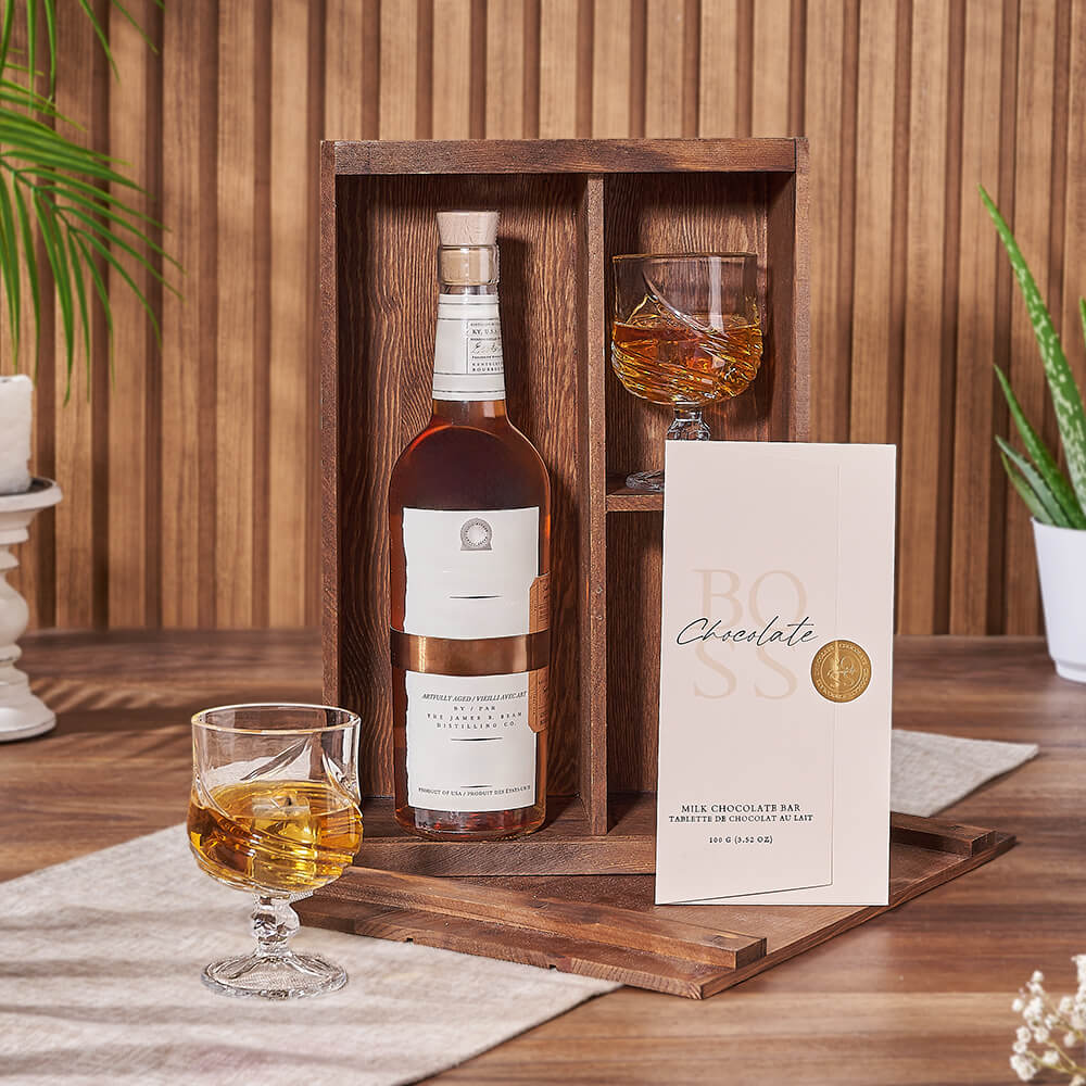 Executive Liquor &amp; Decanter Set, liquor gift, liquor, chocolate gift, chocolate, Montreal delivery