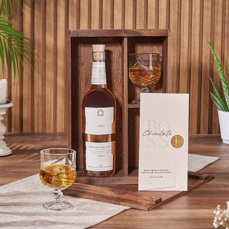 Executive Liquor & Decanter Set, liquor gift, liquor, chocolate gift, chocolate, Montreal delivery