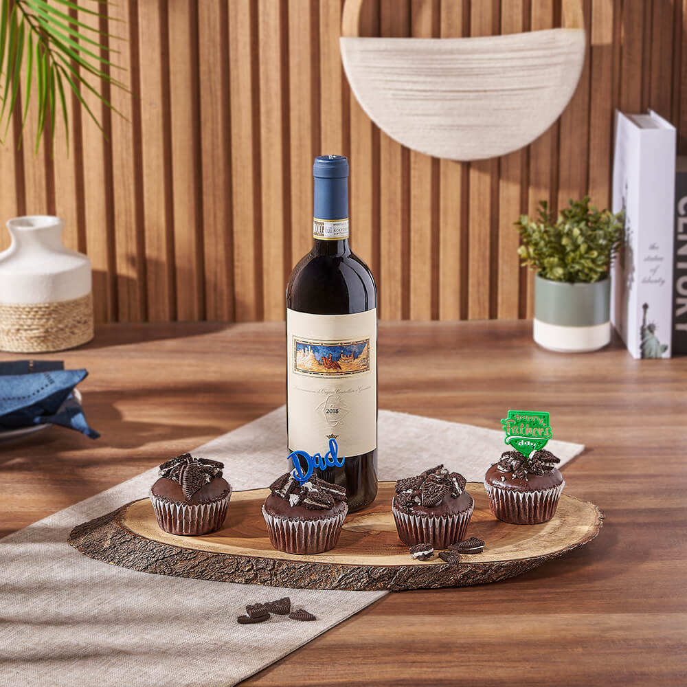 Father’s Day Wine & Cupcake Gift, wine gift, wine, cupcake gift, cupcake, fathers day gift, fathers day, Montreal delivery