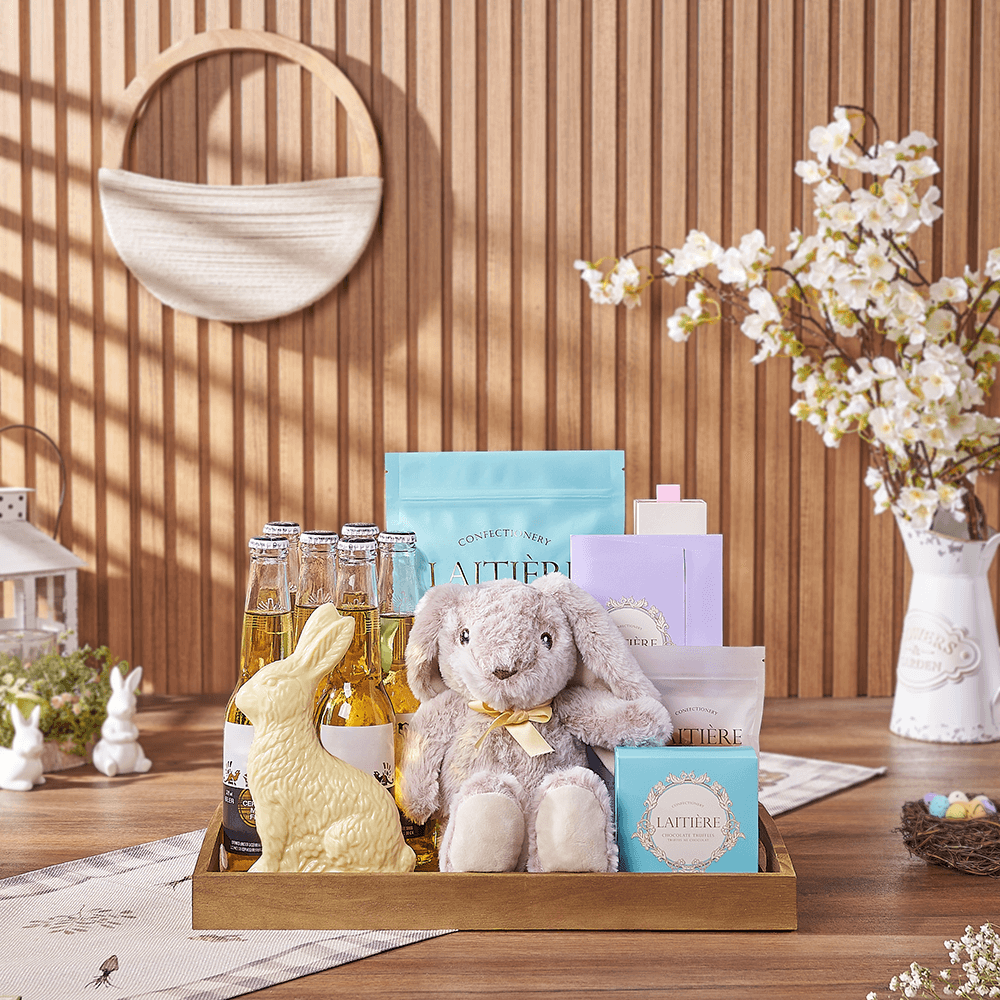 Festive Easter Beer & Candy Tray, easter gift, easter, beer gift, beer, chocolate gift, chocolate, Montreal delivery