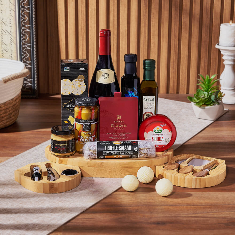 Golf Lover Snack Board, golf gift, golf, wine gift, wine, charcuterie gift, charcuterie, cheese gift, cheese, Montreal delivery