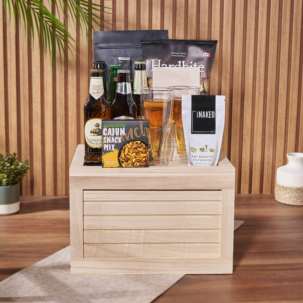 Beer Sampler Wooden Crate Gift – how the gift is presented