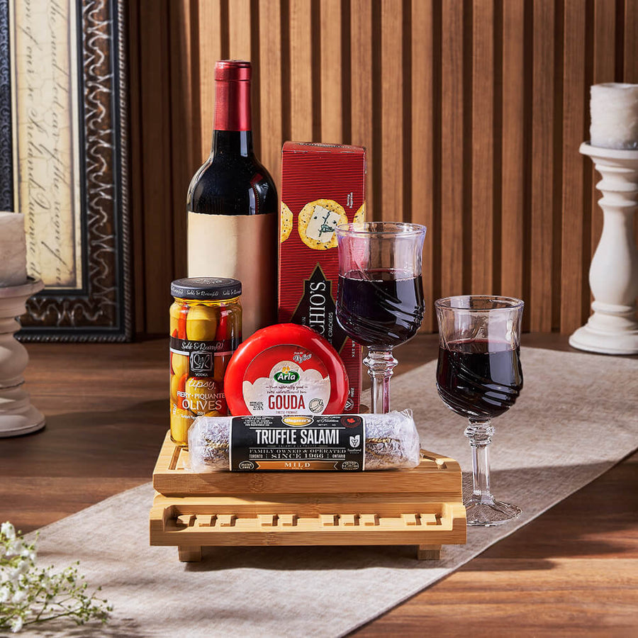 Grand Piano & Wine Gift Basket, wine gift, wine, charcuterie gift, charcuterie, cheese gift, cheese, Montreal delivery