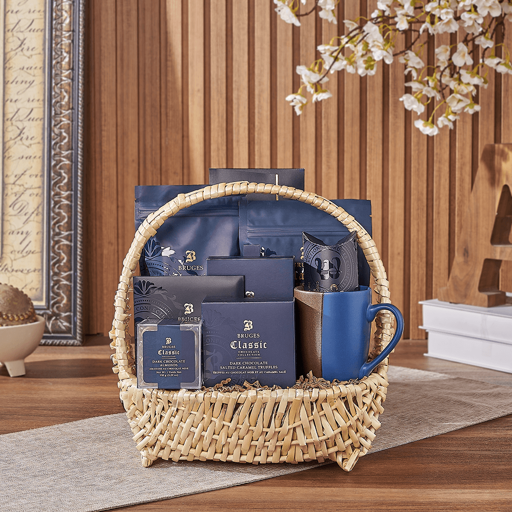 Halal Chocolate and Truffle Basket – how the gift is presented