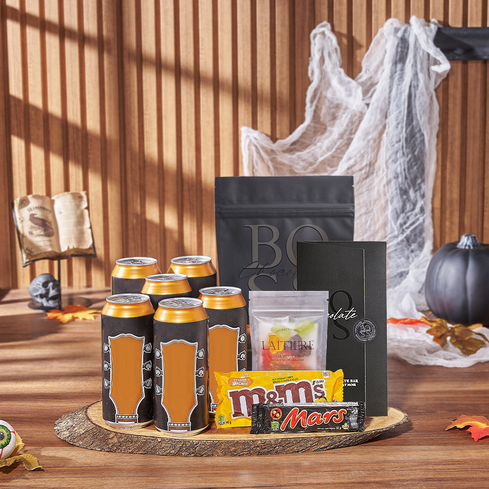 Halloween Popcorn &amp; Craft Beer Gift, craft beer gift, craft beer, beer gift, beer, halloween gift, halloween, Montreal delivery
