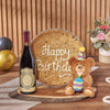 Happy Birthday Cookie Gift Set, birthday gift, birthday, wine gift, wine, giant cookie gift, giant cookie, Montreal delivery