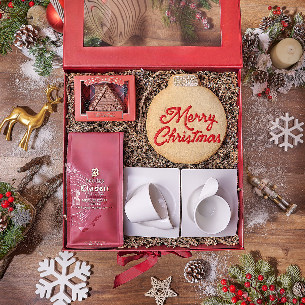Holiday Cups Coffee and Chocolate Gift – how the gift is presented