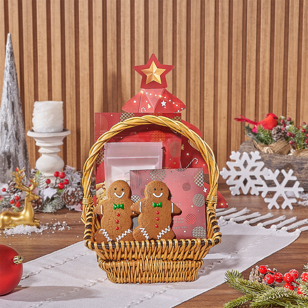 Festive Chocolate and Cookie Basket – how the gift is presented