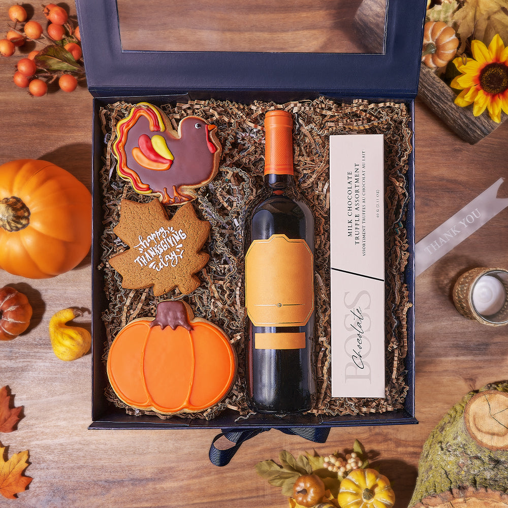 Thanksgiving Red Wine with Truffles – how the gift is presented