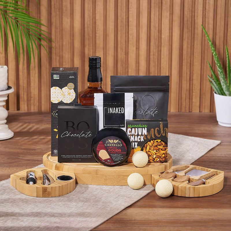 Hole in One Gourmet Gift Set, liquor gift, liquor, cookie gift, cookies, chocolate gift, chocolate, Montreal delivery