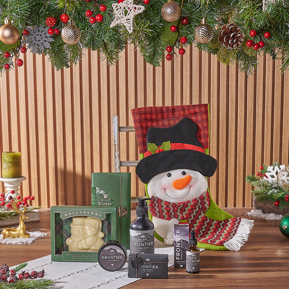 Holiday Men’s Spa Stocking, Christmas gift, Christmas, spa gift, spa, chocolate gift, chocolate, Montreal delivery