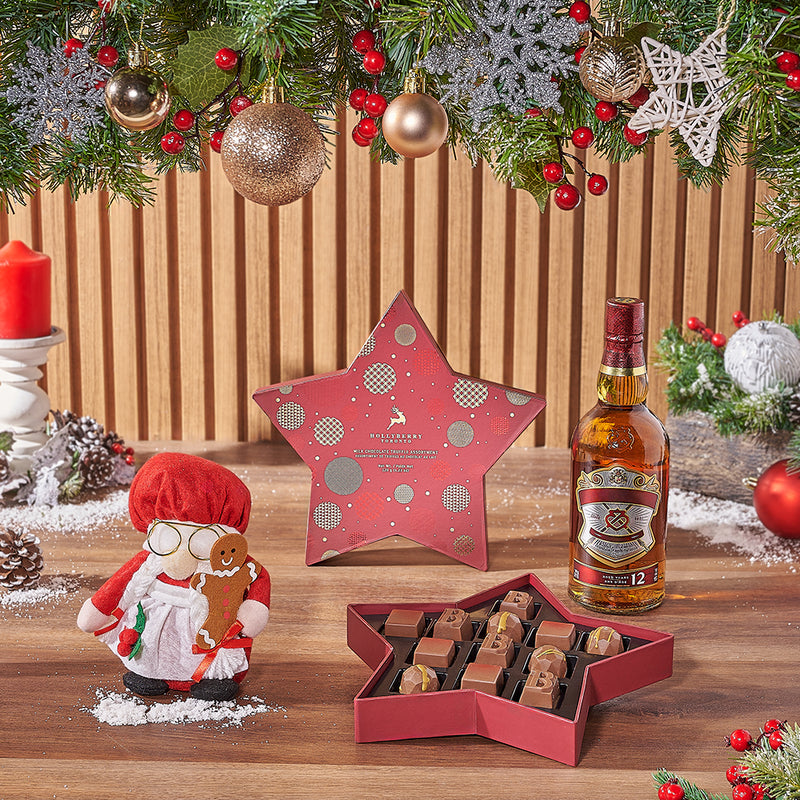 Hollyberry Christmas Liquor Set, christmas gift, christmas, liquor gift, liquor, chocolate gift, chocolate, Montreal delivery