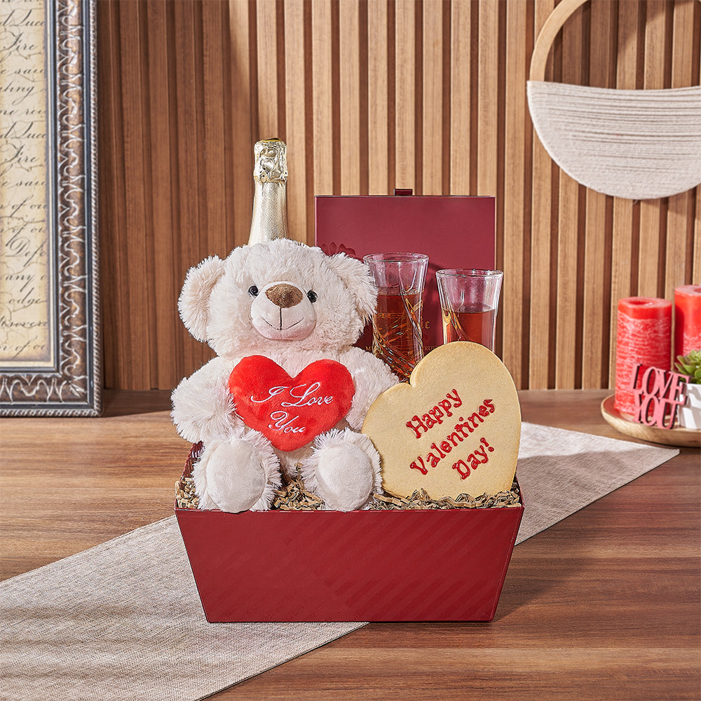 Kingsway Valentine’s Day Basket from Montreal Baskets - Champagne Gift Set - Montreal Delivery