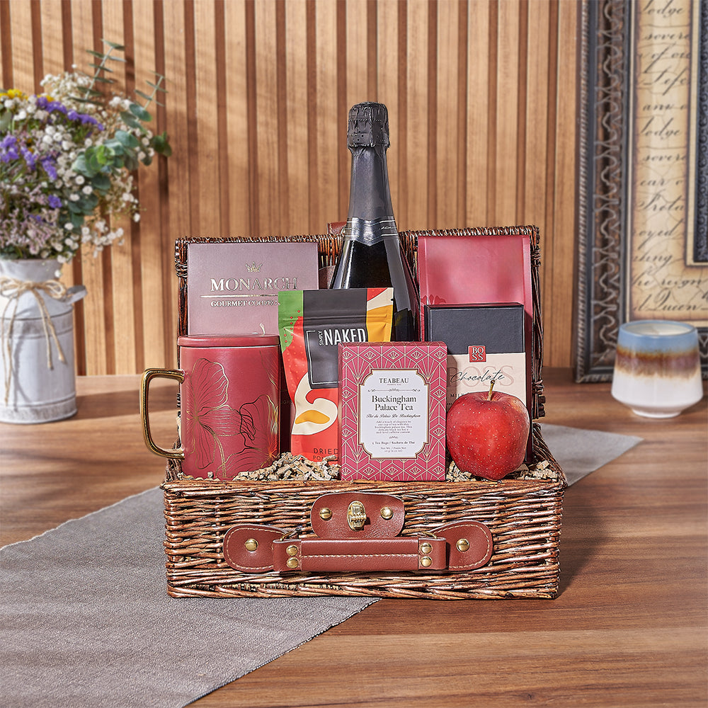 Kosher Champagne &amp; Treats Basket from Montreal Baskets - Champagne Gift Set - Montreal Delivery