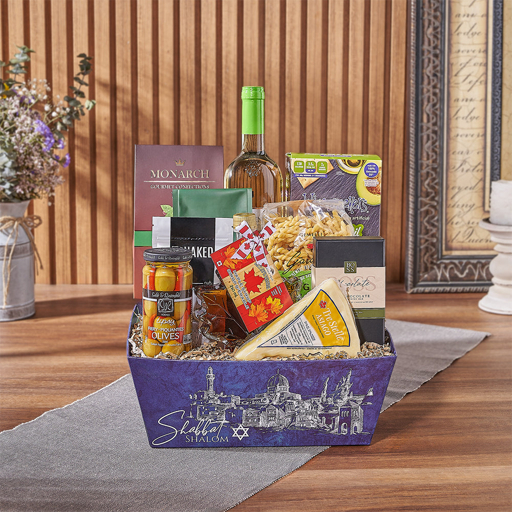 Kosher Wine Crate with Shabbat Tray – how the gift is presented