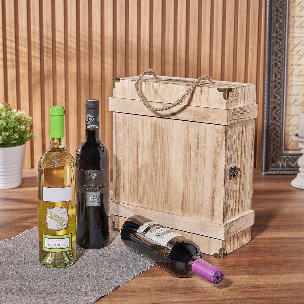 Kosher Wine Trio Gift Basket – how the gift is presented