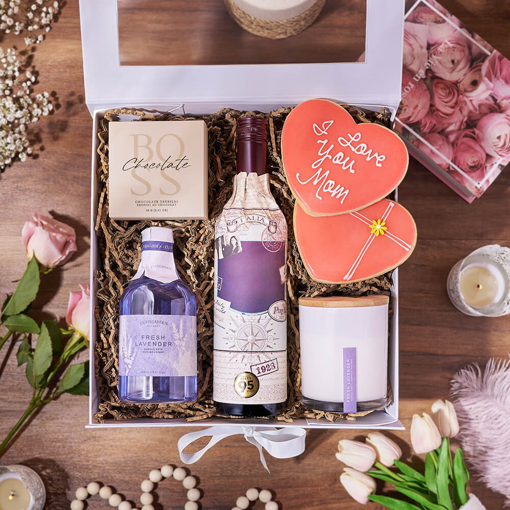 Luxurious Mother’s Day Spa Gift Box, mothers day gift, mothers day, spa gift, spa, wine gift, wine, bath & body gift, bath & body, Montreal delivery