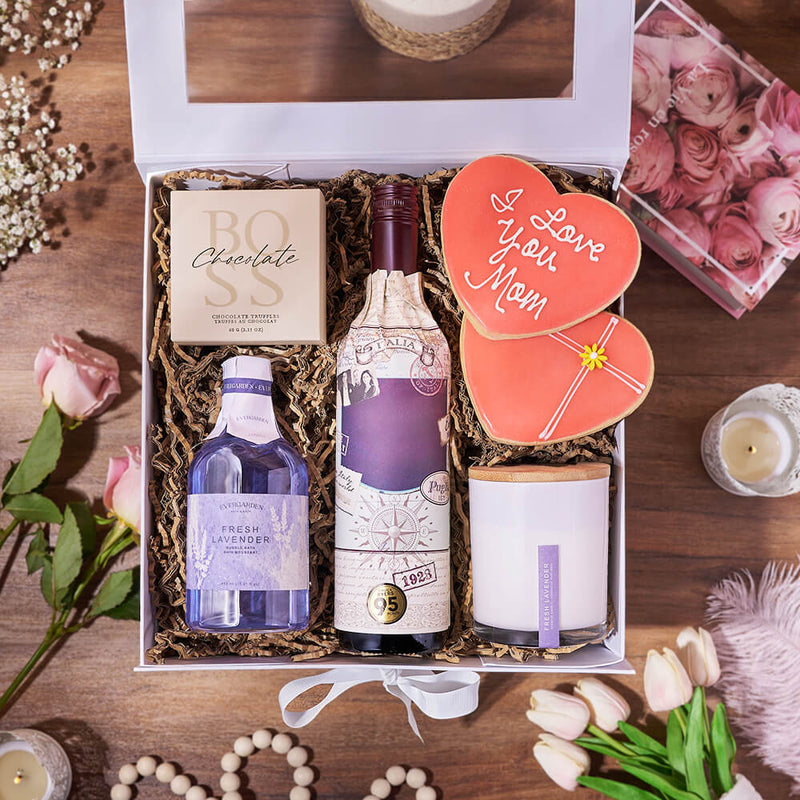 Luxurious Mother’s Day Spa Gift Box, mothers day gift, mothers day, spa gift, spa, wine gift, wine, bath & body gift, bath & body, Montreal delivery
