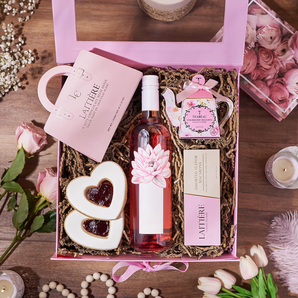 Markham Wine Gift Basket, wine gift, wine, mothers day gift, mothers day, cookie gift, cookie, chocolate gift, chocolate, Montreal delivery