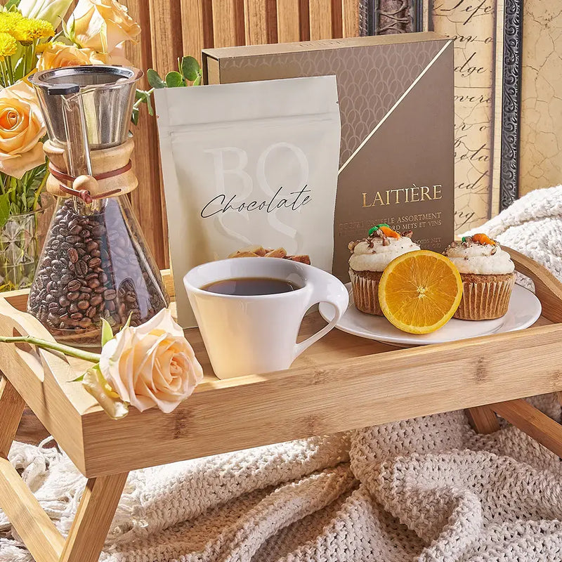 Gift basket presentation on delivery
