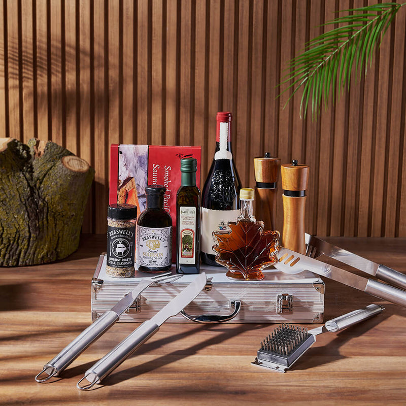 Mediterranean Grilling Gift Set with Wine, wine gift, wine, grilling gift, grilling, Montreal delivery
