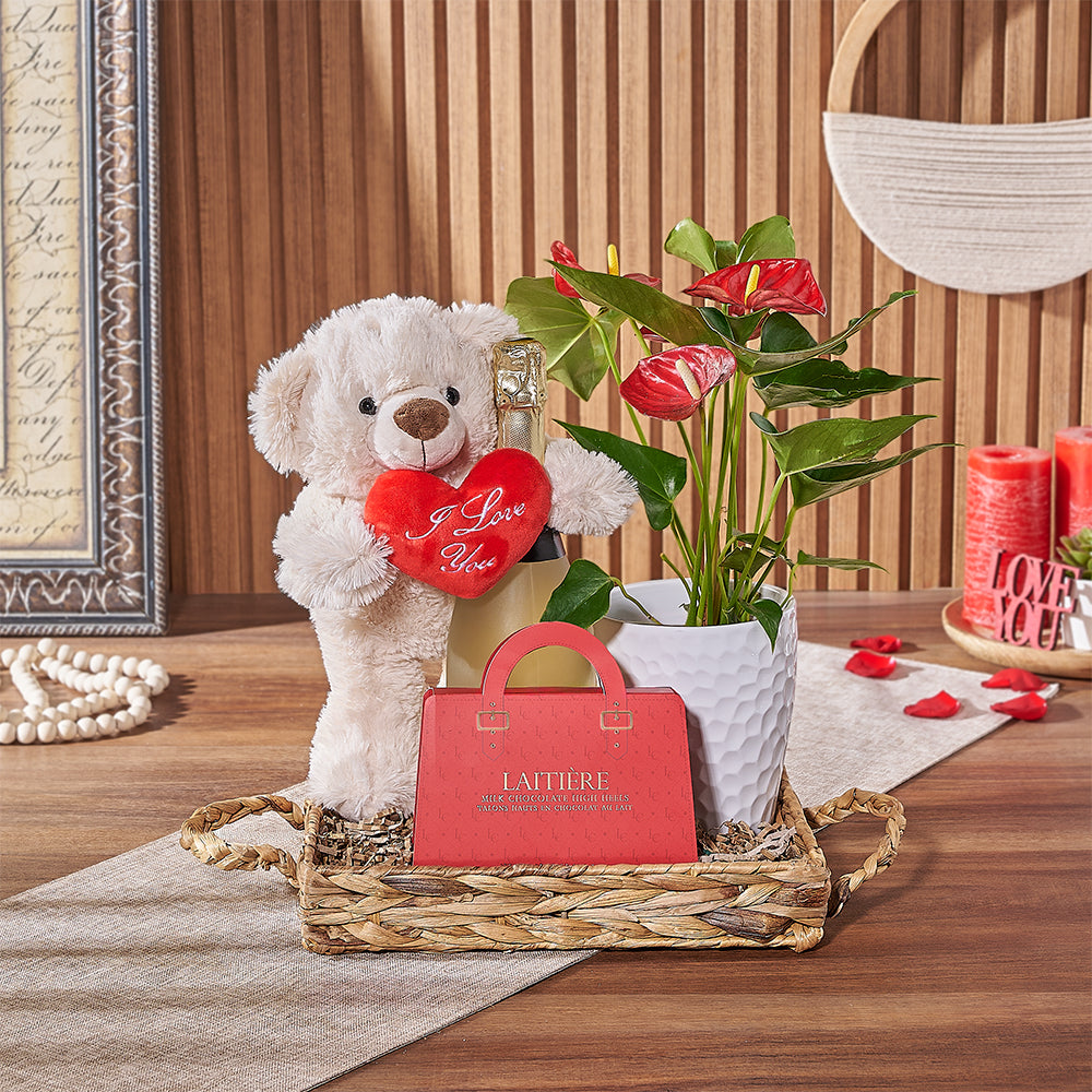 Mississauga Valentine’s Day Basket, champagne gift, champagne, sparkling wine gift, sparkling wine, flower gift, flower, Montreal delivery