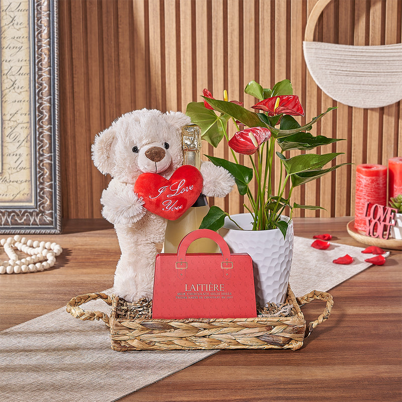 Mississauga Valentine’s Day Basket, champagne gift, champagne, sparkling wine gift, sparkling wine, flower gift, flower, Montreal delivery