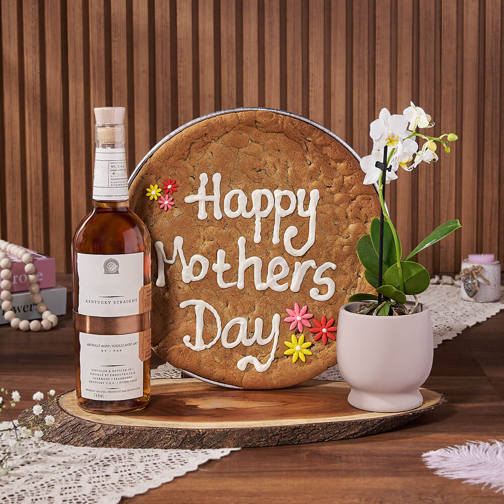 Mother’s Day Sweets Gift Set with Liquor, liquor gift, liquor, mothers day gift, mothers day, cookie gift, cookie, plant gift, plant, Montreal delivery