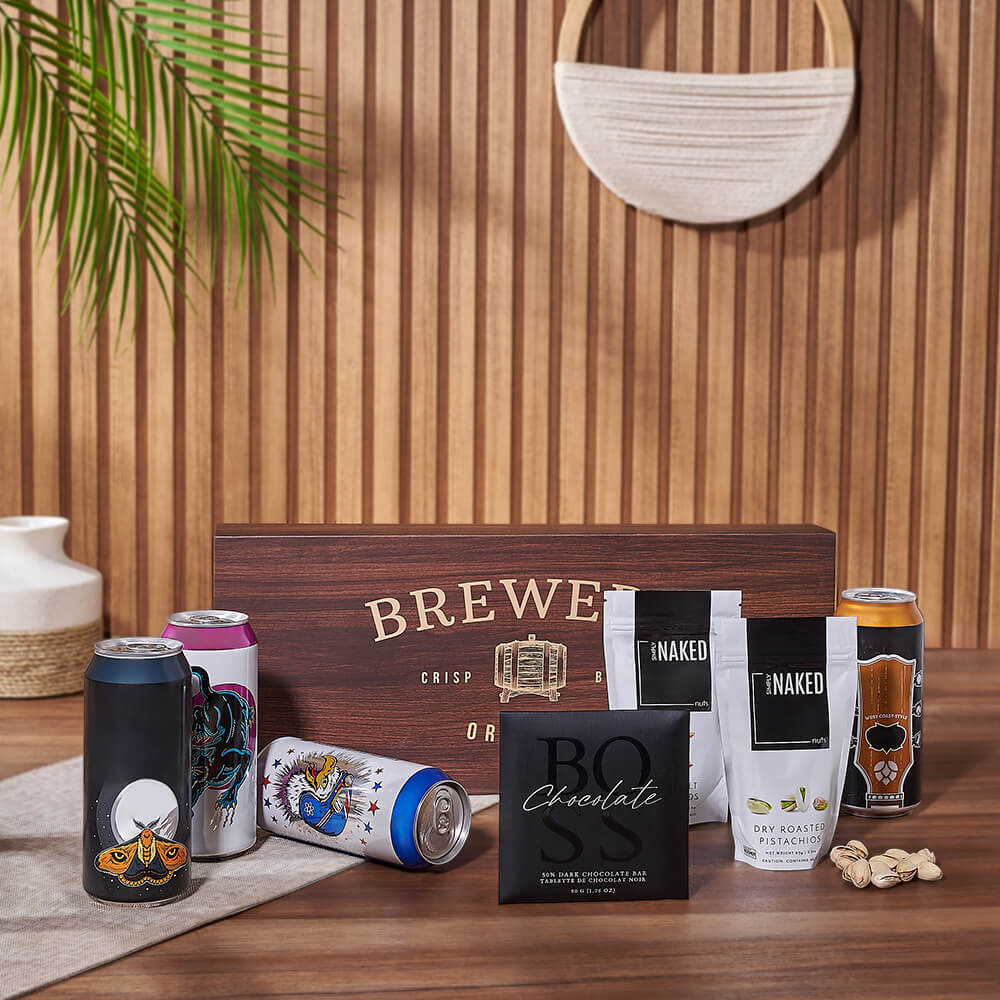 Nuts &amp; Craft Beer Gift Set, beer gift, beer, nuts gift, nuts, chocolate gift, chocolate, Montreal delivery
