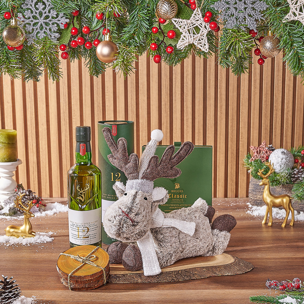 Playful Holiday Spirits Gift Set, liquor gift, liquor, chocolate gift, chocolate, christmas gift, christmas, Montreal delivery