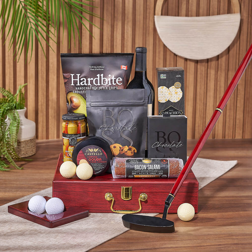 Putting &amp; Wine Gift Set, wine gift, wine, charcuterie gift, charcuterie, Montreal delivery