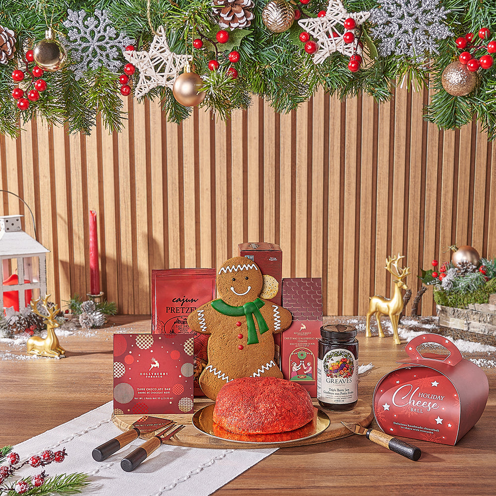 Cheese Ball and Gingerbread Basket – how the gift is presented